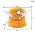 Highland cow plush toy dimensions 20x15x12cm, 151g weight orange faux fur - 15cm / Red Brown