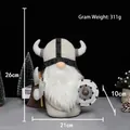 Detail view of handmade Viking warrior gnome doll with dimensions 26cm x 21cm x 10cm - F1-18 Gladiator White