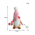 Moederdag roze gebreide kabouter met hart en rozen, 25 cm hoge decoratiepop nu - Heren Stijl (C2-14)