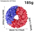 Patriotic 36cm American flag themed fabric wreath for Independence Day door decor - Red and White Striped Style (J3-12) / 36cm Pack