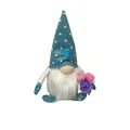 Adorabile gnomo blu per la festa della mamma in peluche con cappello a cuore e rose - Stile Maschile Blu (F1-13)