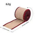 Burlap Christmas ribbon with red plaid edges, 6.5cm wide and 500cm long for DIY. - Black And Red Plaid Edge / 6.5cmx5m