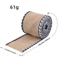 Natural burlap ribbon with black checkered edges for Christmas gift DIY, 6.5cm wide - Black & White Plaid Edge / 6.5cmx5m
