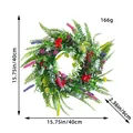 Ghirlanda artificiale colorata da 40 cm con fiori misti e fogliame per la porta - Medio