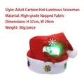 Premium red felt LED Christmas hat featuring a glowing cartoon snowman for adults - Snowman Style (Q2-13)