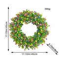 Colorful artificial Baby's Breath flower wreath, 17.7in spring door hanging decoration - Gypsophila Wreath (J2-7) / 45cm / Colorful
