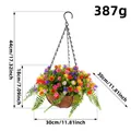 Artificial flower hanging basket with coconut liner and dimensions, 30cm wide - Coco Coir Hanging Basket (K1-25) / 44cm Height