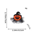 Fermaglio zucca Halloween con cappello da strega e rete nera, misura 8,5cm x 7cm - Stile Zucca (AA2-11) / Arancione