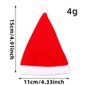 Mini gorro de Papá Noel de terciopelo rojo con pompón blanco y detalles de tamaño - Mini (11*15cm) / Rojo