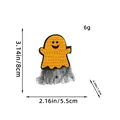 Fermaglio per capelli fantasma arancione Halloween con rete, misure 8cm x 5,5cm - Stile Fantasma (AA2-14) / Giallo