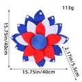 Patriotic red white blue sunflower wreath decoration, 15.75 inches for Independence Day. - J3-26 Blue Heart Style / 40CM