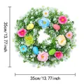 35cm Easter wreath with spring flowers and colorful speckled eggs for holiday home decoration - Spring Easter Egg Wreath / Small Style