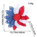Patriotic American flag themed floral wreath decoration for US Independence Day door decor - J3-24 Red Center Style / 40CM