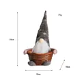 Muñeco de peluche de gnomo de Navidad en cesta de mimbre con 33 cm de alto y 18 cm de ancho - Estilo de Sombrero Gris (U1-23)