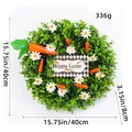 Round eucalyptus Easter wreath with daisy and carrot accents, 15.75 inch diameter - Daisy Wreath Style (L2-5)