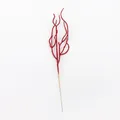 Vista dettagliata di un ramo decorativo rosso glitterato per albero di Natale e feste - 34cm / Rosso