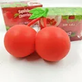 Soft red cherry shaped squishy stress relief toy with green leaves for sensory play - PVC Large Cherry