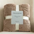 Premium tan jacquard flannel throw blanket for cozy home sofa or office nap use - 130*155CM / Coffee