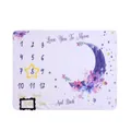 Purple moon baby milestone blanket made of soft flannel for newborn photography props - 配标记框 / 花朵月亮右