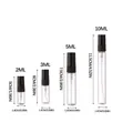 Set of refillable glass perfume spray bottles in 2ml, 3ml, 5ml, and 10ml sizes - 2ml / Black Sprayer / Clear