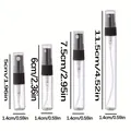 Refillable glass perfume spray bottles in four sizes featuring black atomizers - 2ml / Black Sprayer with Clear Cap / Clear