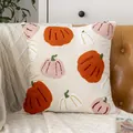 Dekorativer Kissenbezug mit Kürbis-Handtuchstickerei für gemütliche Halloween-Deko - Bunte Kürbis Stickerei (Style-2) / 44x44cm (Ohne Kern)
