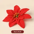Detaillierte Ansicht eines roten künstlichen Weihnachtssterns für Weihnachtsdeko - 15cm / Rot