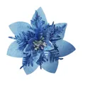 Fiore di stella di Natale artificiale blu scintillante per decorazione albero - Blu