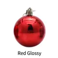 Glossy shiny red Christmas ball ornament for festive tree decoration and holiday hanging display - 3cm / Shiny Surface / Red