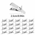 Set of 20 durable silver metal alligator clips for badge making and DIY crafts 2.5cm - Metal Clips / 2.5cm Long