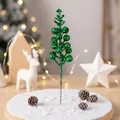 Decorative green glitter Christmas berry branch for festive DIY holiday wreaths - 15-Head with Wire / Dark Green