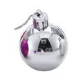 Shiny silver Christmas ornament ball with reflective metallic pink accents for tree decor - 3cm / Shiny Surface / Silver