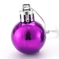 Shiny purple Christmas ornament ball with silver string for holiday tree decoration - 3cm / Shiny Surface / Purple