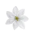 Silberne künstliche Weihnachtsstern-Blüte für DIY-Weihnachtsbaumdekoration - 15cm / Silber