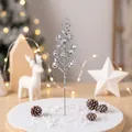 Festive artificial silver glitter berry stem for Christmas DIY wreath and tree decorations - 15-Head with Wire / Silver
