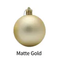 Matte gold Christmas ball ornament hanging decoration for holiday tree festive decor - 3cm / Matte Style / Gold