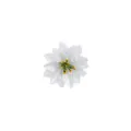 Elegante künstliche weiße Weihnachtsstern-Blüte für die festliche Weihnachtsdekoration - 9cm / Silber