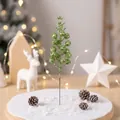 Green glittery artificial Christmas berry pick for festive holiday DIY home decor - 15-Head with Wire / Fruit Green