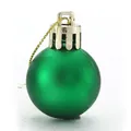 Classic matte green Christmas ball ornament with gold hanging string for tree decoration - 3cm / Matte Style / Green
