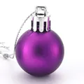 Elegant matte purple Christmas ball ornament with silver cap for festive tree decoration - 3cm / Matte Style / Purple