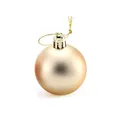 Matte champagne pink Christmas ball ornament with gold hanging string for tree decor - 3cm / Matte Style / Champagne Gold
