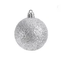 Elegant silver glitter Christmas ball ornament for festive holiday tree decoration - Glitter Ball / 3cm / Silver