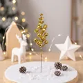 Sparkling golden glitter Christmas berry pick for DIY wreath and holiday tree decoration - 15-Head with Wire / Gold