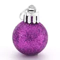 Single shiny purple glitter Christmas ball ornament for holiday tree decoration - 3cm / Glitter Ball / Purple