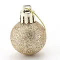 Golden glittery Christmas bauble ornament with hanging loop for festive tree decoration - 3cm / Glitter Ball / Champagne Gold
