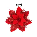 Fiore di stella di Natale rosso artificiale per decorazioni per alberi e feste - Unità Singola / Rosso e rosso