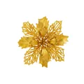 Gold double-layer artificial poinsettia flower used for Christmas tree decoration ornament - 15cm Flower Head / Gold