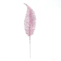 Elegante roze glitter kunstblad voor DIY kerstkransen en feestelijke boomversieringen. - Roze Veer