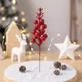 Shimmering red Christmas berry stem for festive DIY wreaths and tree decorations. - 15-Head with Wire / Red