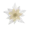 Artificial gold and silver poinsettia flower for Christmas tree decoration, SKU detail - Single Layer Ink (No Powder Shedding) / 15cm / Gold and Silver